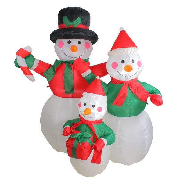 Shop 4 Inflatable Snowman Family Lighted Christmas Yard Art Decor On Sale Overstock 25445851
