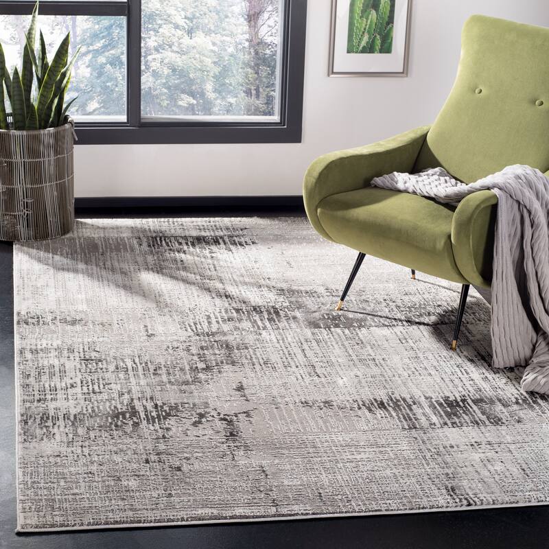 SAFAVIEH Craft Sadula Modern Abstract Rug - 4' Square - Grey/Dark Grey