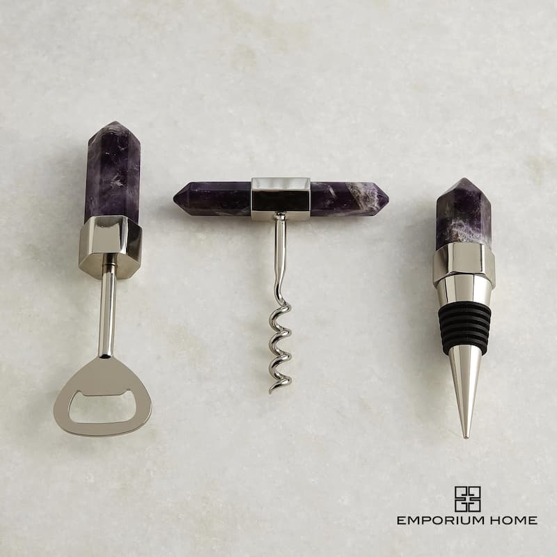 Emporium Home Amethyst Wine Stopper - 4.75"L x 1"W x 1"H