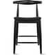 preview thumbnail 15 of 22, Solid Wood Farmhouse 25" Counter Bar Stool Barstool Modern Dining Elbow With Open Back PU Leather Cushion Kitchen Island Black