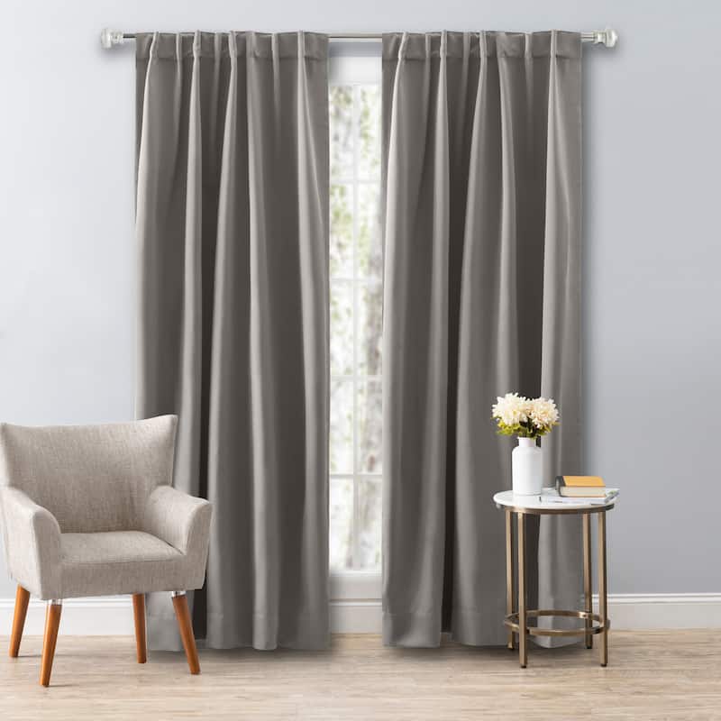 Ultimate Black Out Premium 2-Way Pocket Curtain Panel - 56"W x 96"L - Grey