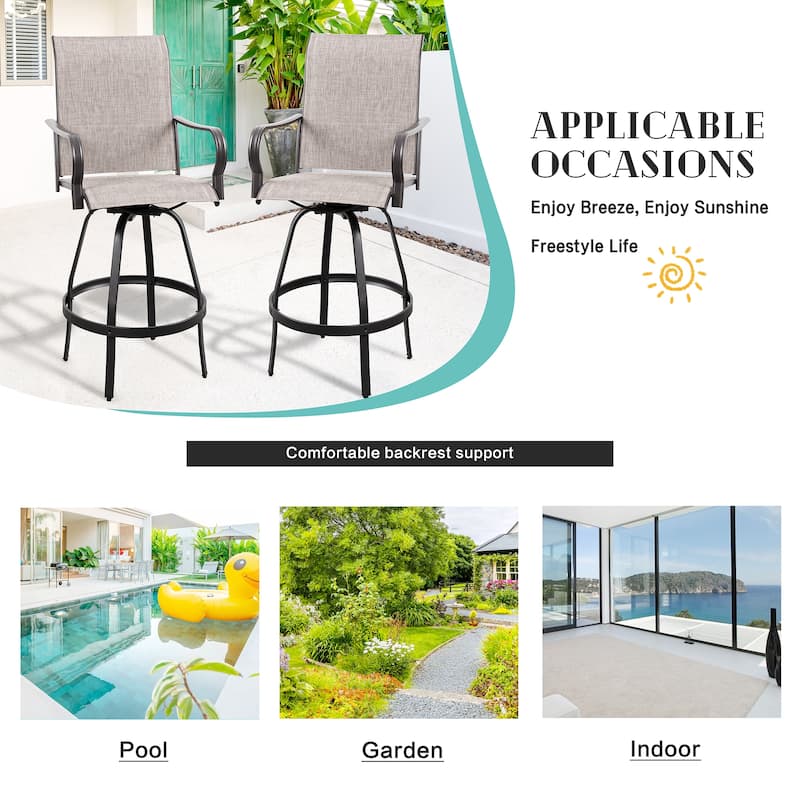 Futzca Patio Swivel Bar Bistro Set or Swivel Bar Stools