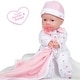 preview thumbnail 6 of 6, JC Toys La Baby Soft 11" Baby Doll, Pink with Blanket, Caucasian