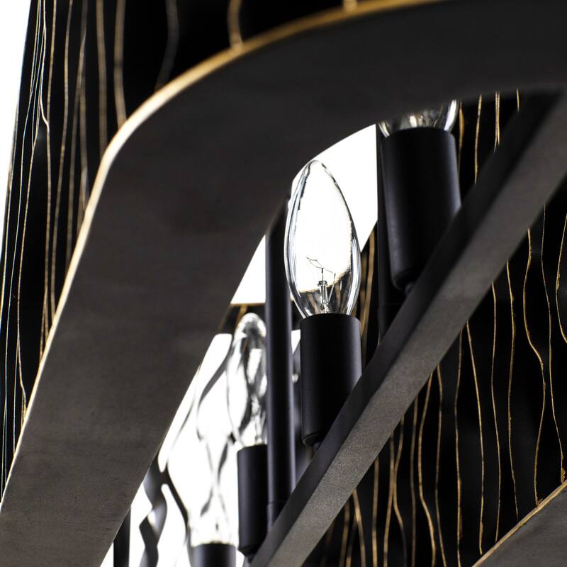 Varaluz Estela Linear Pendant - Matte Black/French Gold - 36"W