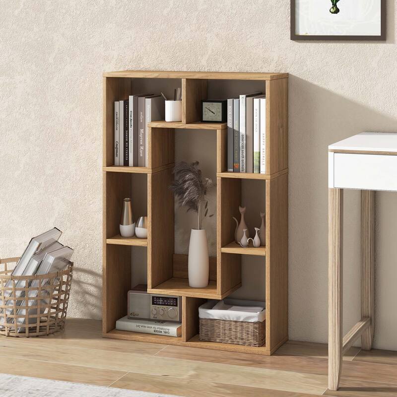 Costway 7-Cube Geometric Bookshelf with Anti-Toppling Device Modern - See Details