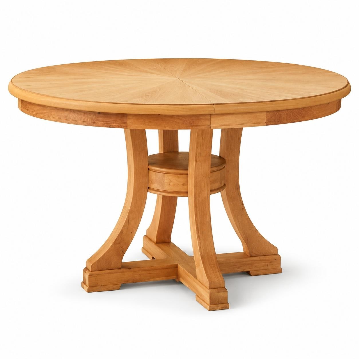 Extendable Round Rubberwood Dining Table, 47"to 59" Space Saving Table for Home, Restaurant & Cafe