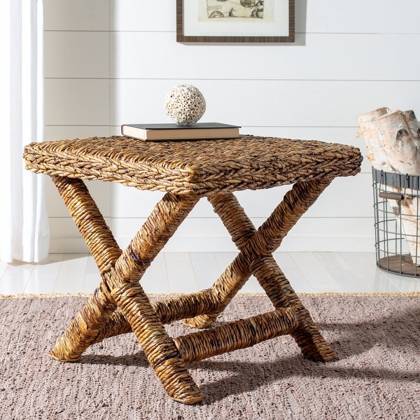 Safavieh Manor Natural Wicker X-Bench - 22" x 22" x 19.5". Opens flyout.