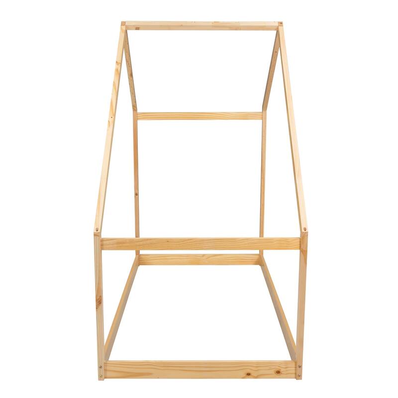 Full/Twin Size Kids House Bed Frame, Open and Cozy Design, Solid Pine Construction, No Slats Included, Multiple Color Options
