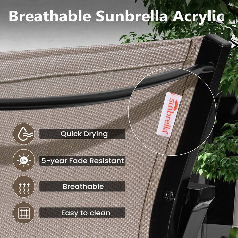 Outdoor Indoor Aluminum Swivel Patio Bar Stools Dining Chairs with Sunbrella Fabric