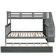 preview thumbnail 42 of 46, Twin-Over-Full Bunk Bed with Twin size Trundle, Storage and Guard Rail for Bedroom, Dorm, for Adults