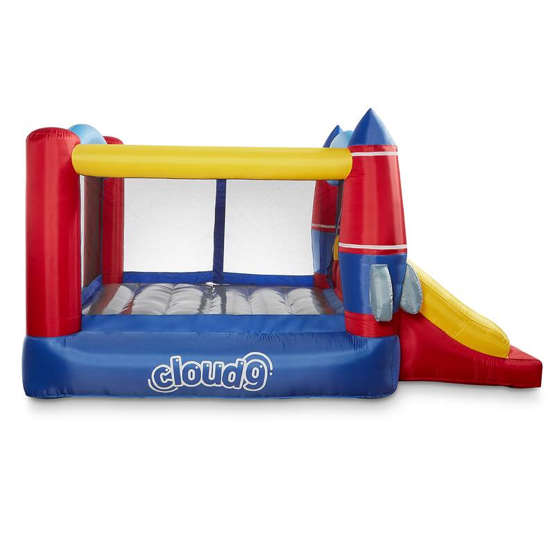 Rocket Theme Bounce House with Slide and Blower