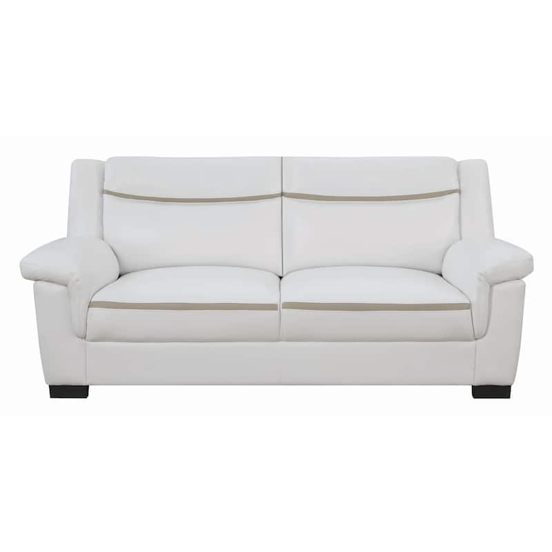 Arabella Leatherette Upholstered Padded Arm Sofa