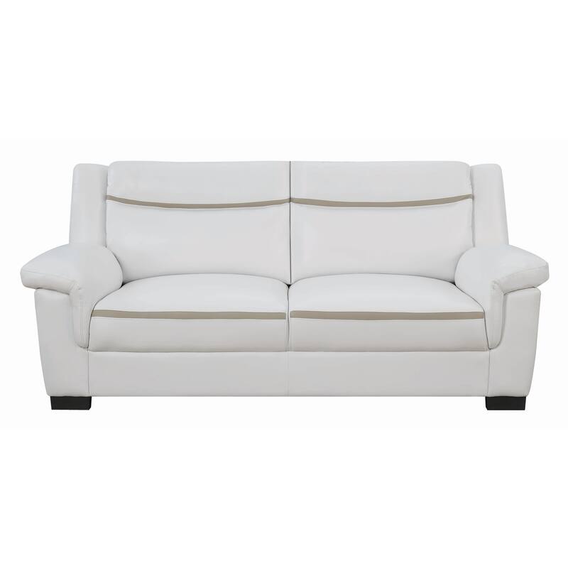 Arabella Leatherette Upholstered Padded Arm Sofa