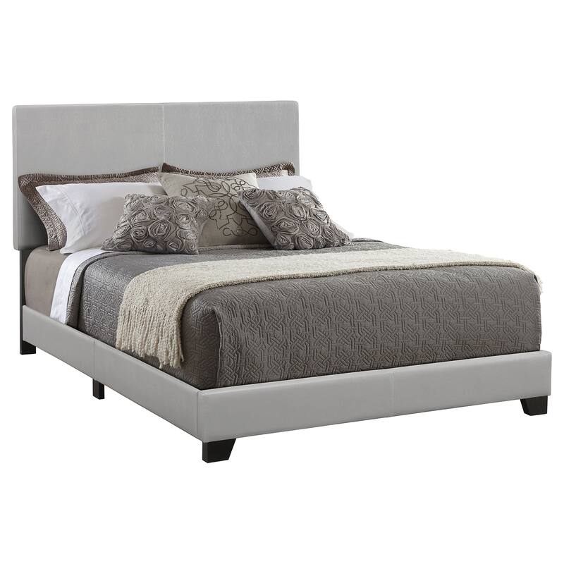 Grey Upholstered California King Bed with Solid Wood Legs