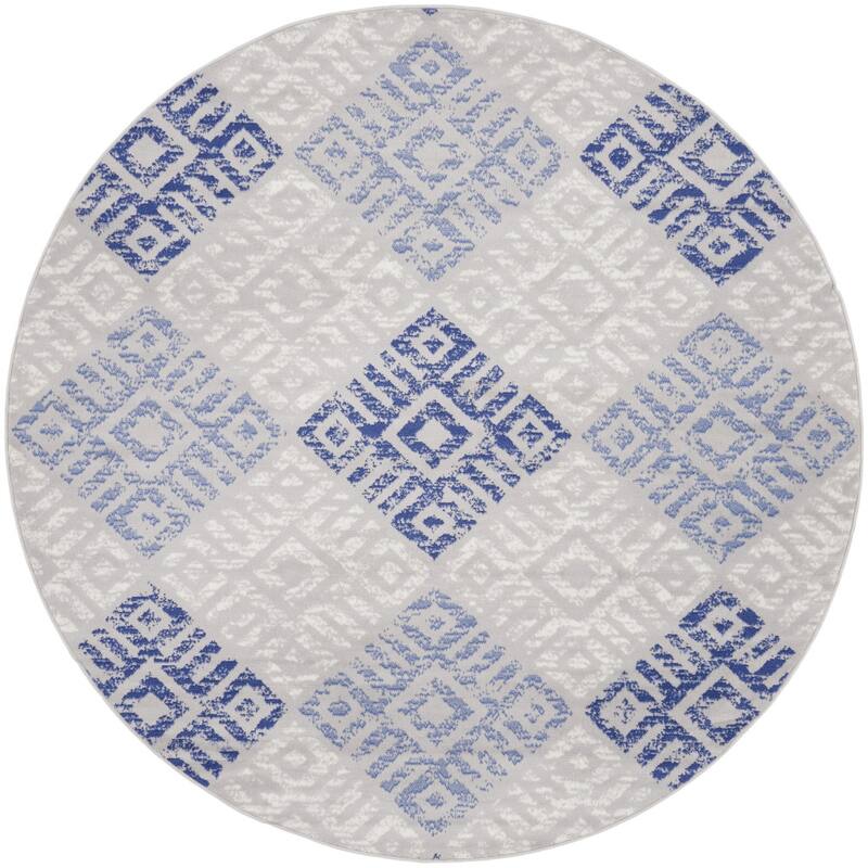 Gutiz Power Loomed Geometric Modern Stain Resistant Area Rug By HomeRoots - 96' X '96' X '0.39