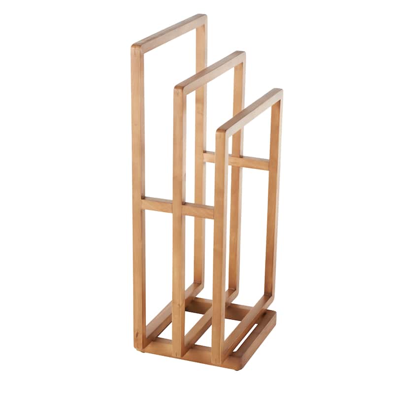 Wood Sleek Modern Quilt Rack - Brown - Roche River Decor - 12"W x 18"L x 33"H