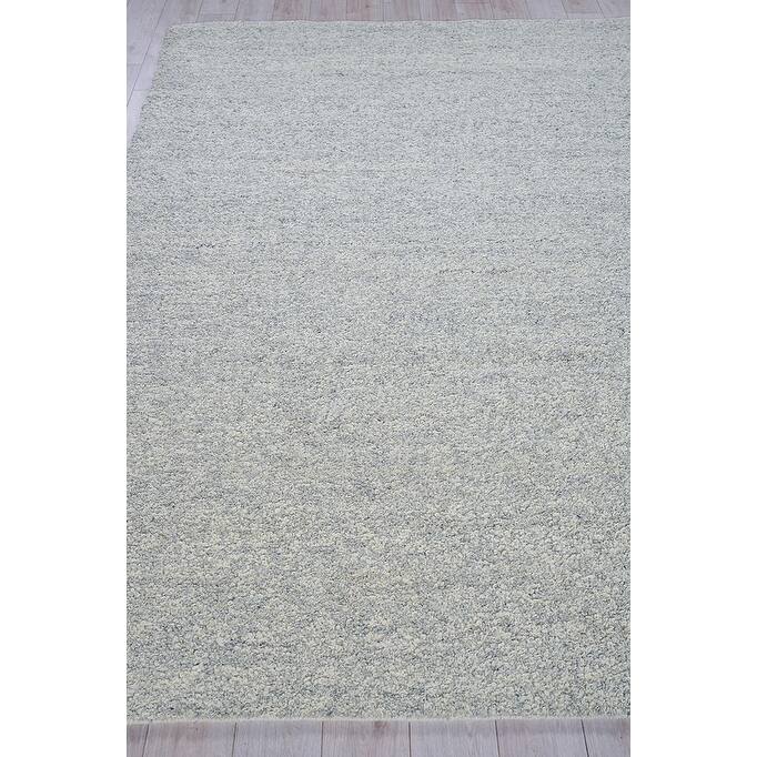 Exquisite Rugs Ferretti Handmade Handloomed New Zealand Wool Light Gray/Ivory Area Rug