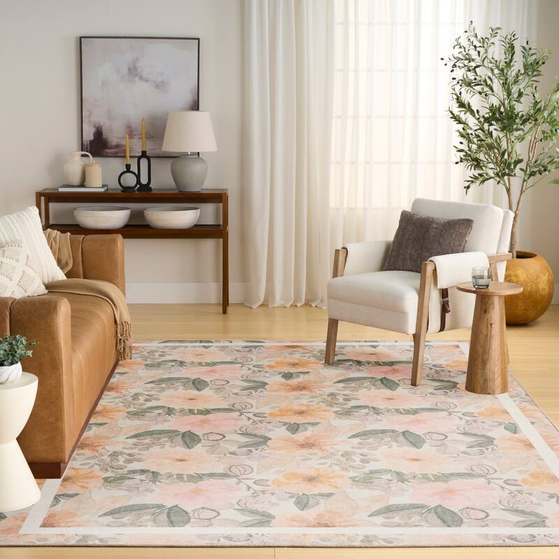 Nourison Botanical Washables Indoor only Floral Area Rug