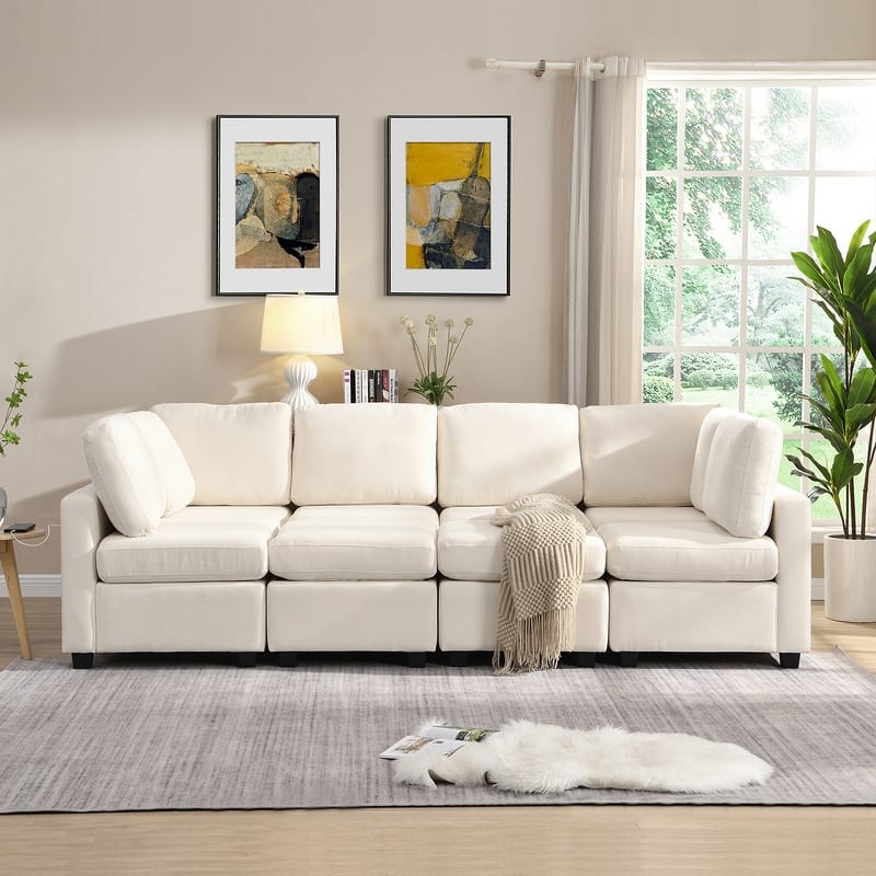 103inch Sectional Sofa Couch Sofa Bed - Beige