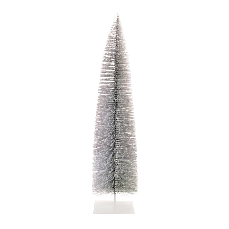 Set of 2 Silver Glitter Holiday Trees