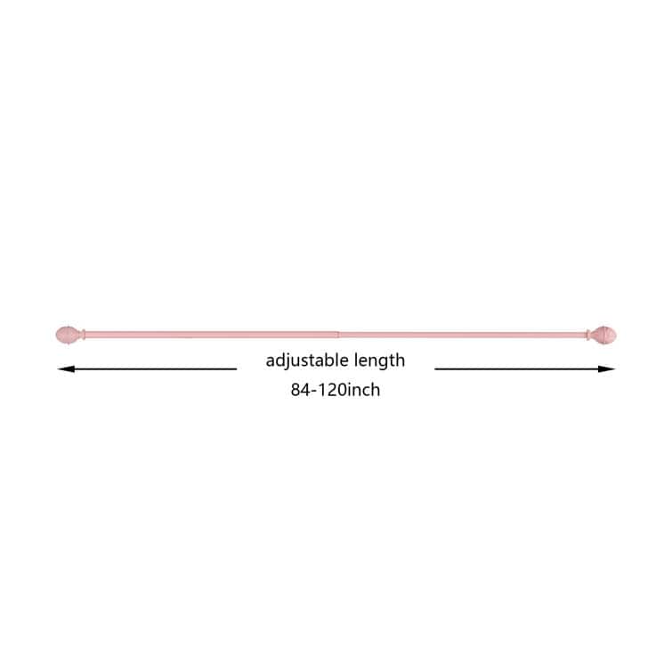Acroma Metal Adjustable Single Modern Curtain Rod Pink