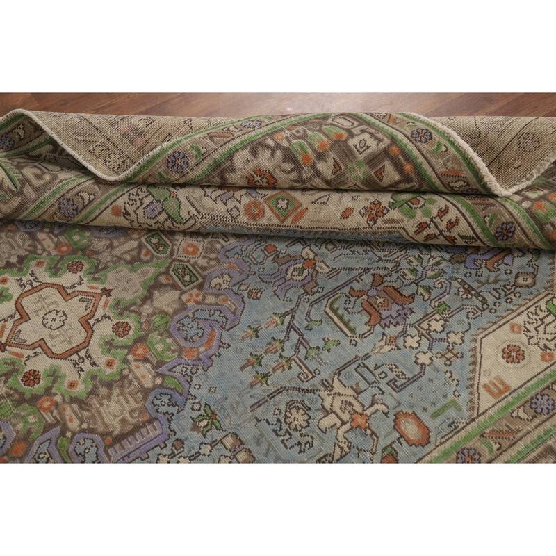 Traditional Tabriz Persian Area Rug Hand-Knotted Geometric Wool Carpet - 6'7"x 9'10"