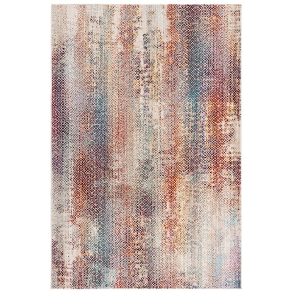 SAFAVIEH Rainbow Soldis Indoor/Outdoor Boho Waterproof Patio Backyard Rug