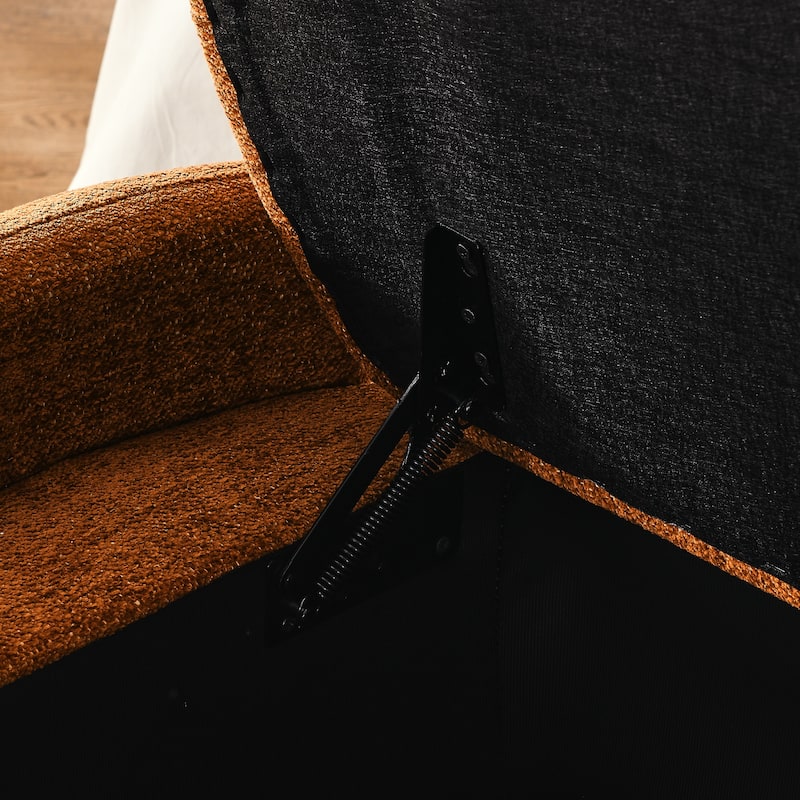 Ottoman Storage Bench Chenille Fabric Bench with Large Storage Space