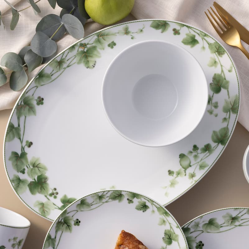 Ivy Whisper Oval Platter, 14.5"