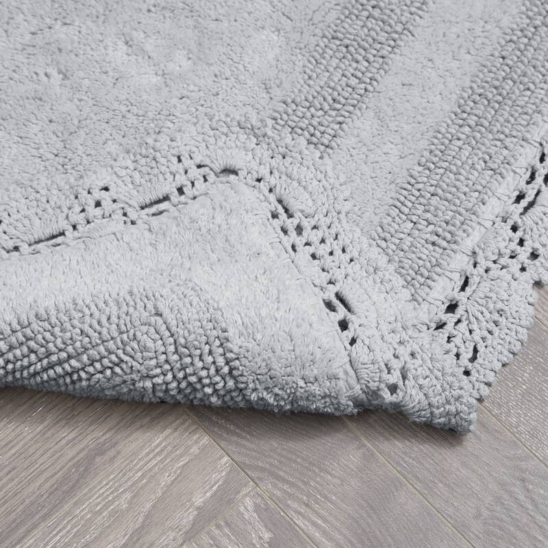 Laura Ashley Reversible Cotton Crochet Bath Rug