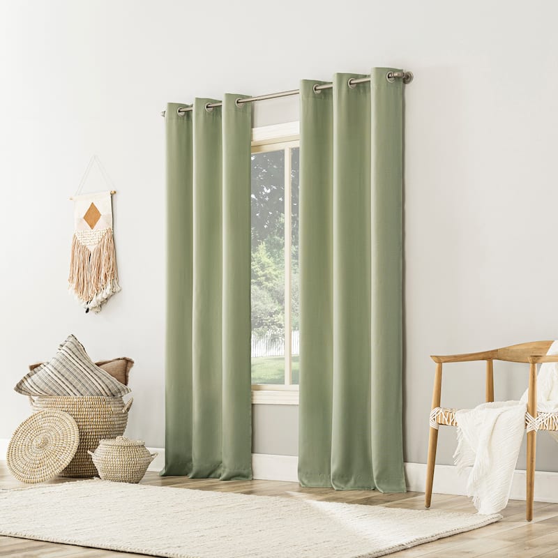 No. 918 Sora Casual Textured Grommet Curtain Panel, Single Panel