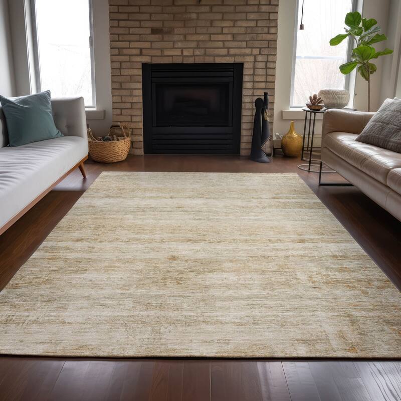 Machine Washable Indoor/Outdoor Watercolor Ombre Chantille Rug