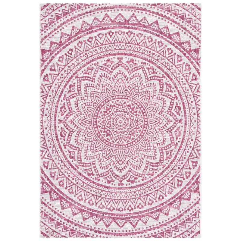 SAFAVIEH Courtyard Fran Mandala Indoor/ Outdoor Waterproof Patio Backyard Rug