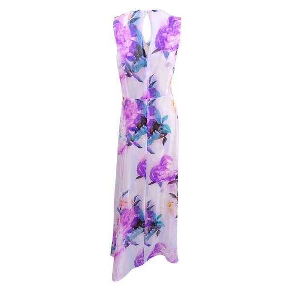 calvin klein purple floral dress