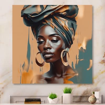 Designart "African Chromatic Woman Iii" African American Woman Wall Art Prints