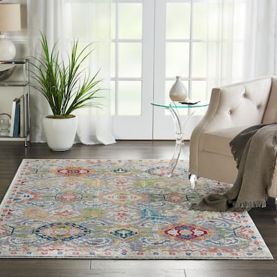Porch & Den Mueller Vintage Grey/Multicolor Persian Area Rug