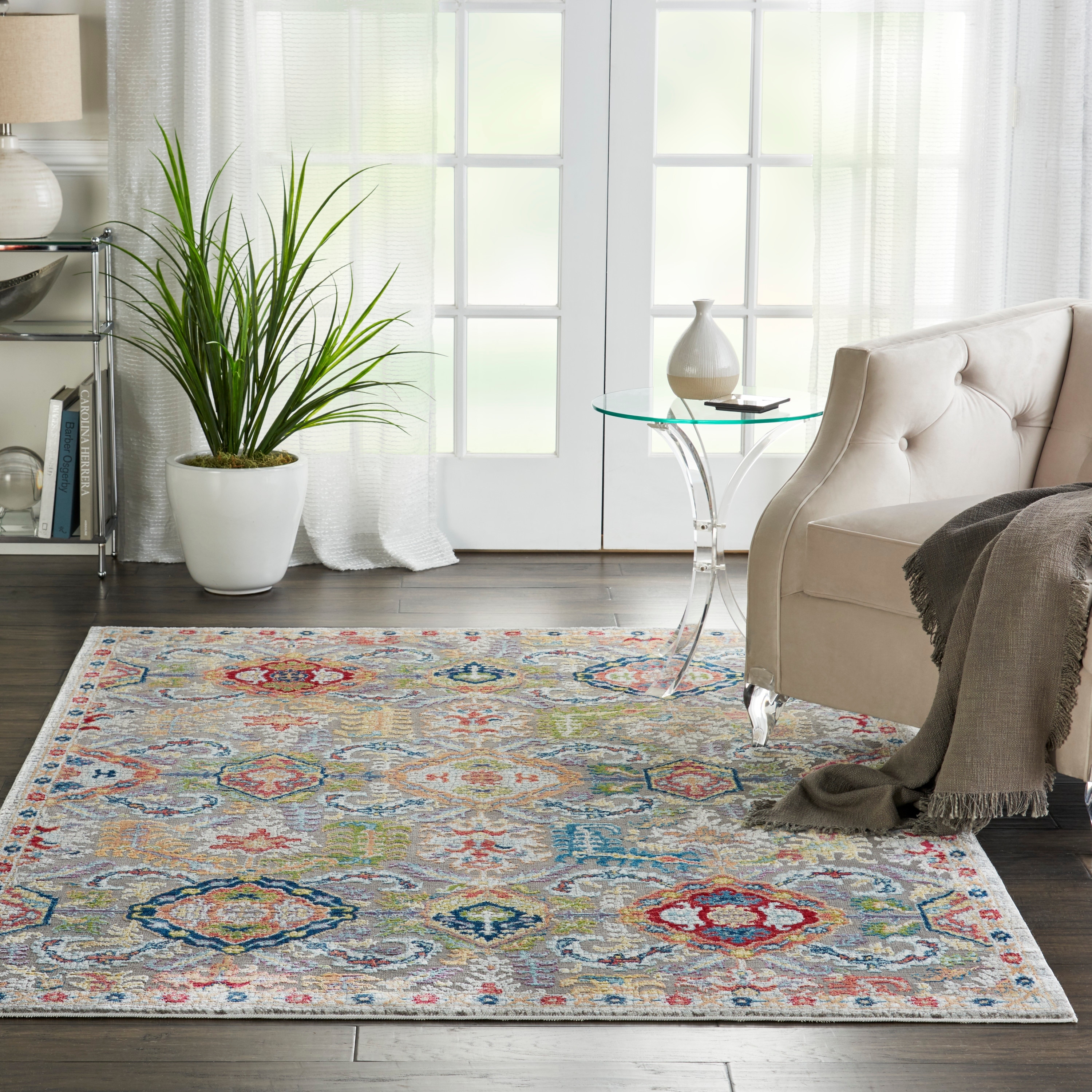 Porch & Den Mueller Vintage Grey/Multicolor Persian Area Rug