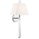 preview thumbnail 2 of 3, Renee 1 Light Polished Nickel Wall Mount - 10'' W x 21.75'' H x 7'' D