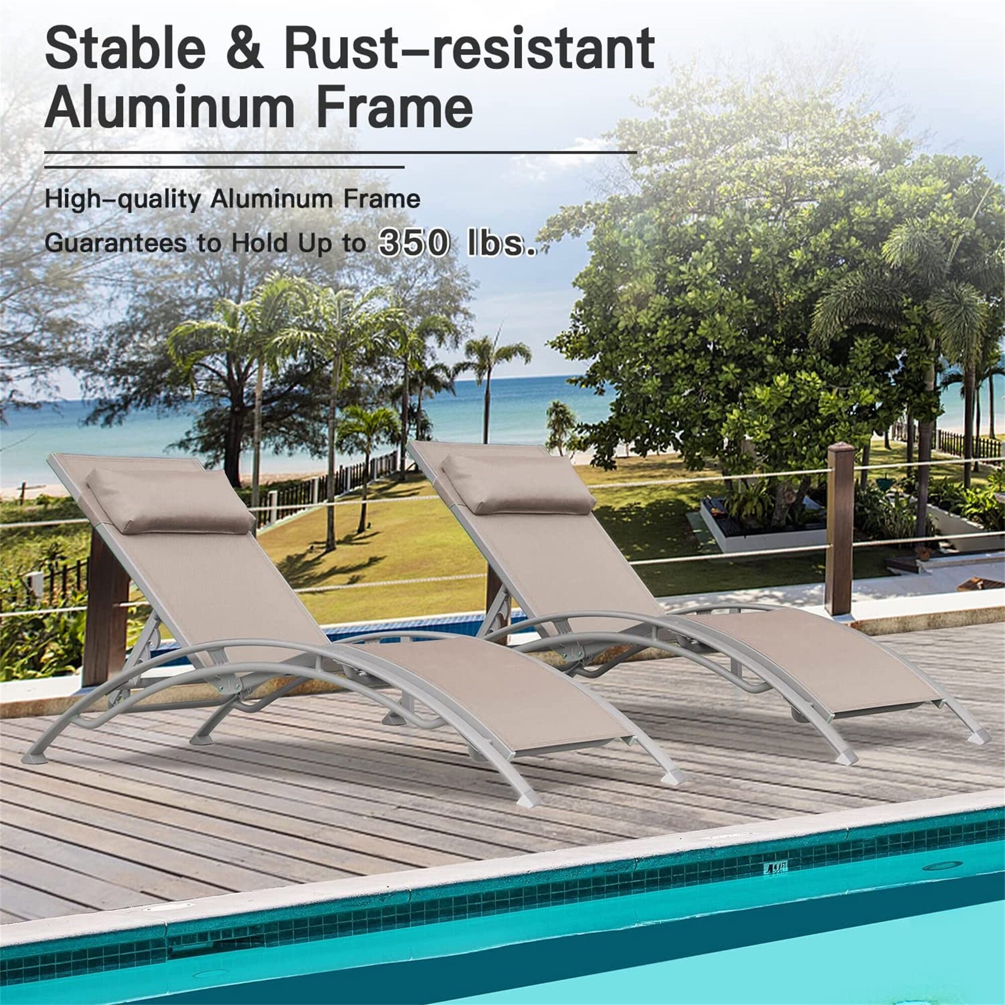Aluminum frame outdoor chaise lounge hot sale