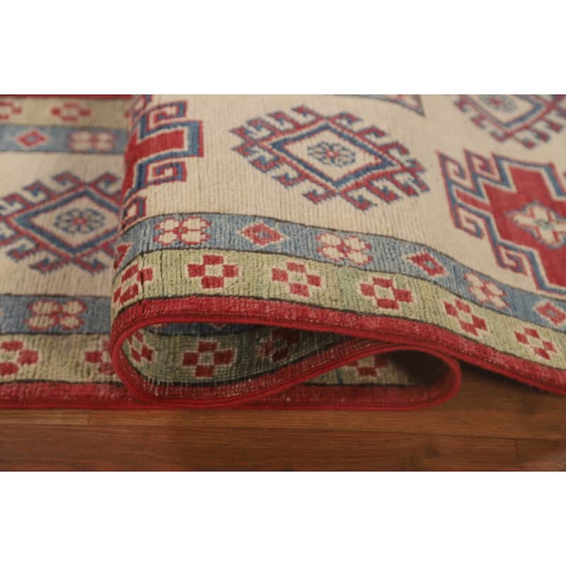 Red Kazak Rug Hand-Knotted Oriental Wool Carpet - 8'2"x 12'2"