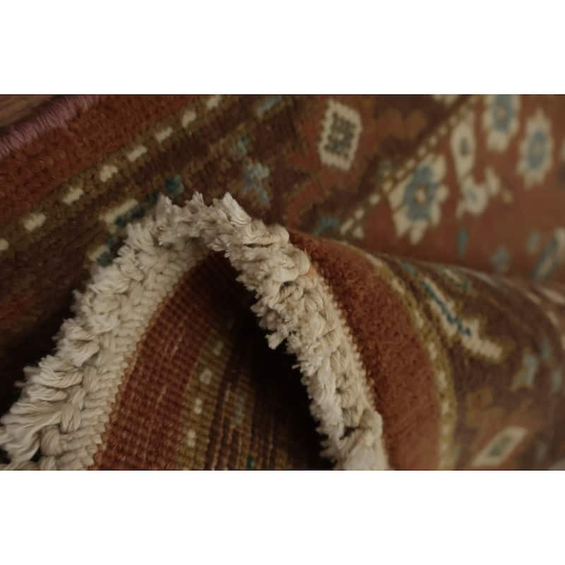 Hand Knotted Oriental 100% Wool Carpet Traditional All-Over Oranges & Rust Ziegler Area Rug - 3' 0'' X 1' 11''