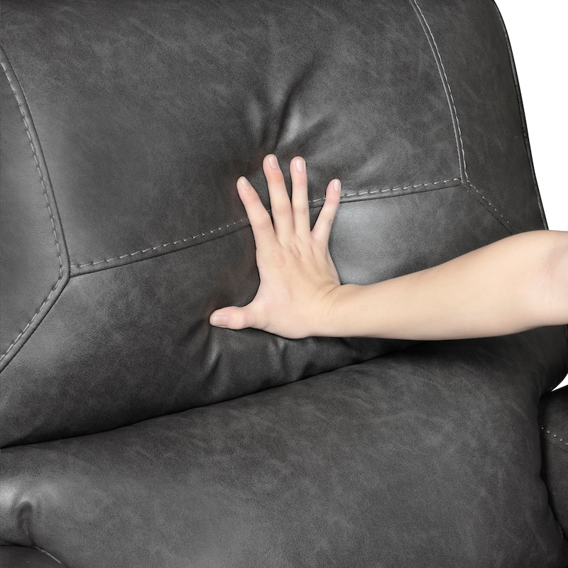 Ashton 40.5" Faux Leather Swivel Glider Recliner - 360-Degree Swivel
