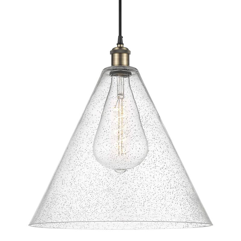 Innovations Lighting 516-1P-19-16 Berkshire Pendant Berkshire 16" Wide - Black Antique Brass / Seedy