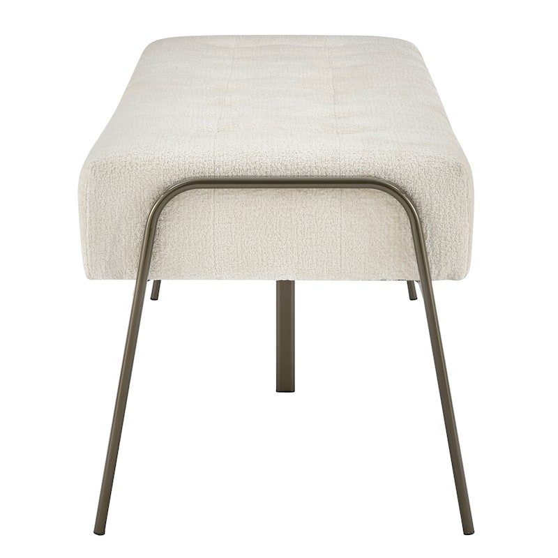 NPD Furniture Venturi Fabric or Faux Leather Tufted Bench