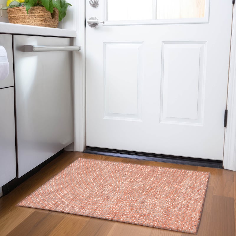 Premium Washable Super Soft Modern Confetti Mayfield Rug - Salmon - 1'8" x 2'6"