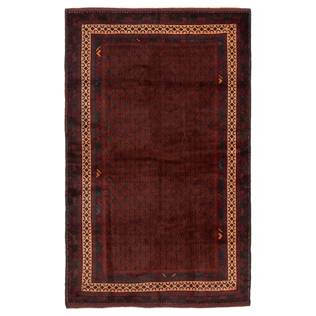 Teimani Burgundy Rug 4'1" x 6'5" - 4'1 x 6'5
