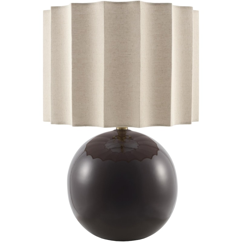 Livabliss Alvary Modern Accent Table Lamp - Dark Brown/Ruffle