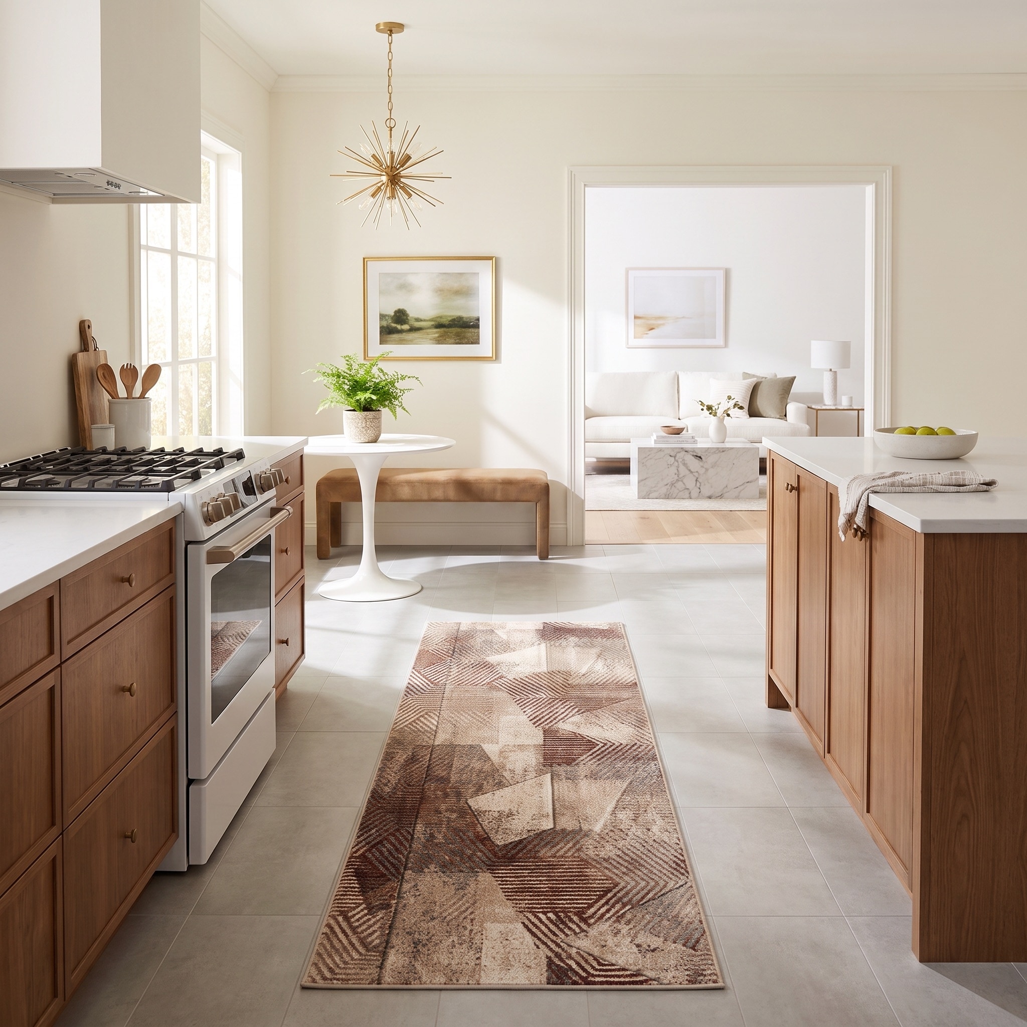 MDA Rugs Alexia Collection Geometric Red/Brown Indoor Abstract Area Rug