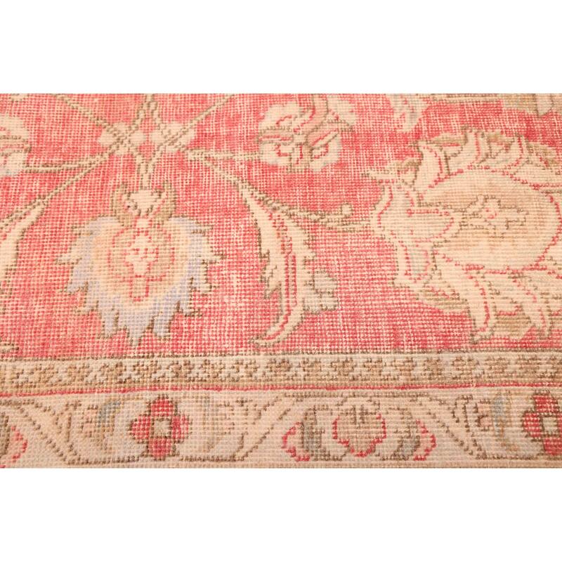 ECARPETGALLERY Hand-knotted Antalya Vintage Light Red Wool Rug - 7'4 x 10'7