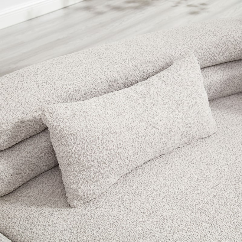 Frameless Sofa with Sponge Construction, ARC Armrests, No Assembly Required